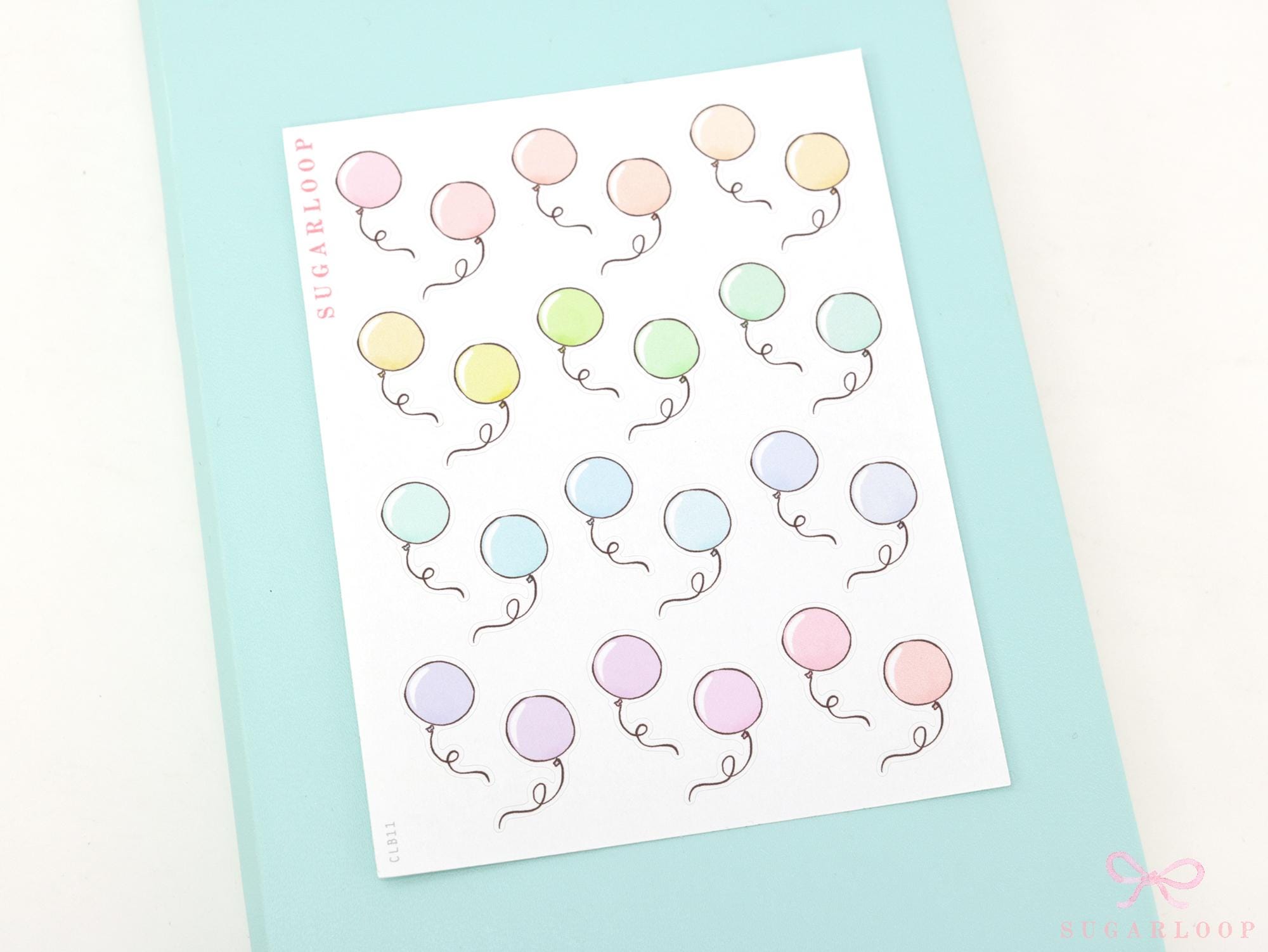 Cute Pastel Balloon Doodles Reminder Stickers