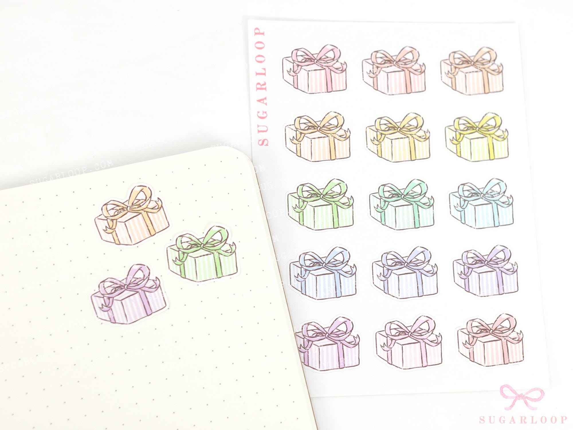 Gift Birthday Celebration Stickers for Planners & Bujo Journals