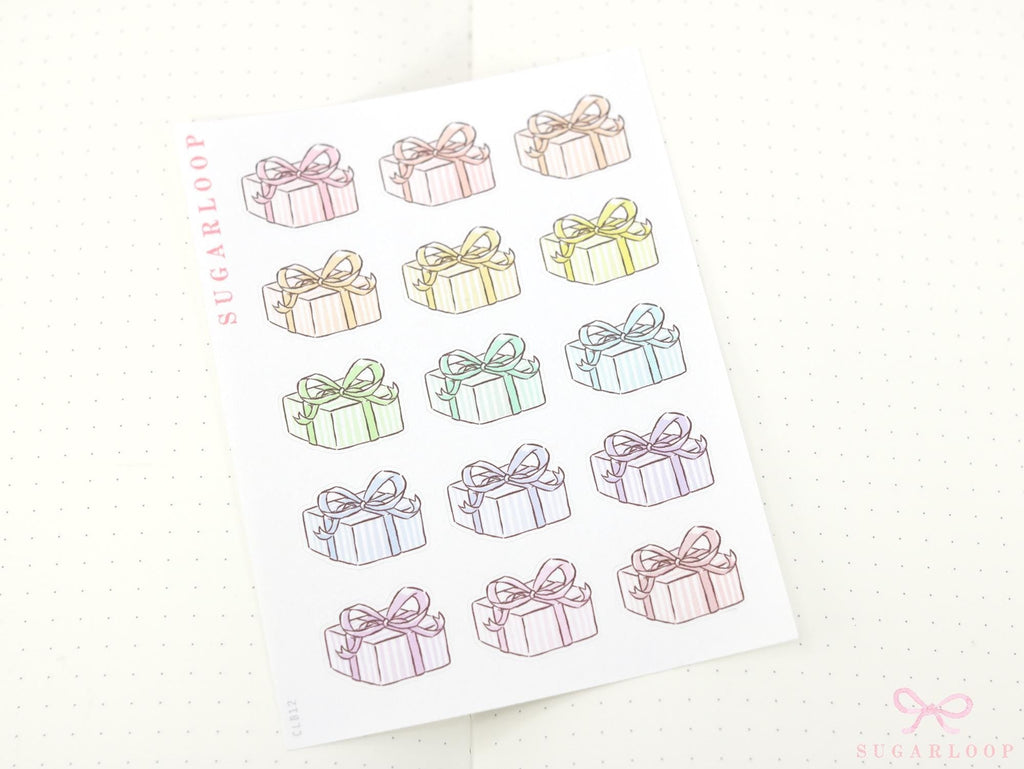 Gift Birthday Celebration Stickers for Planners & Bujo Journals