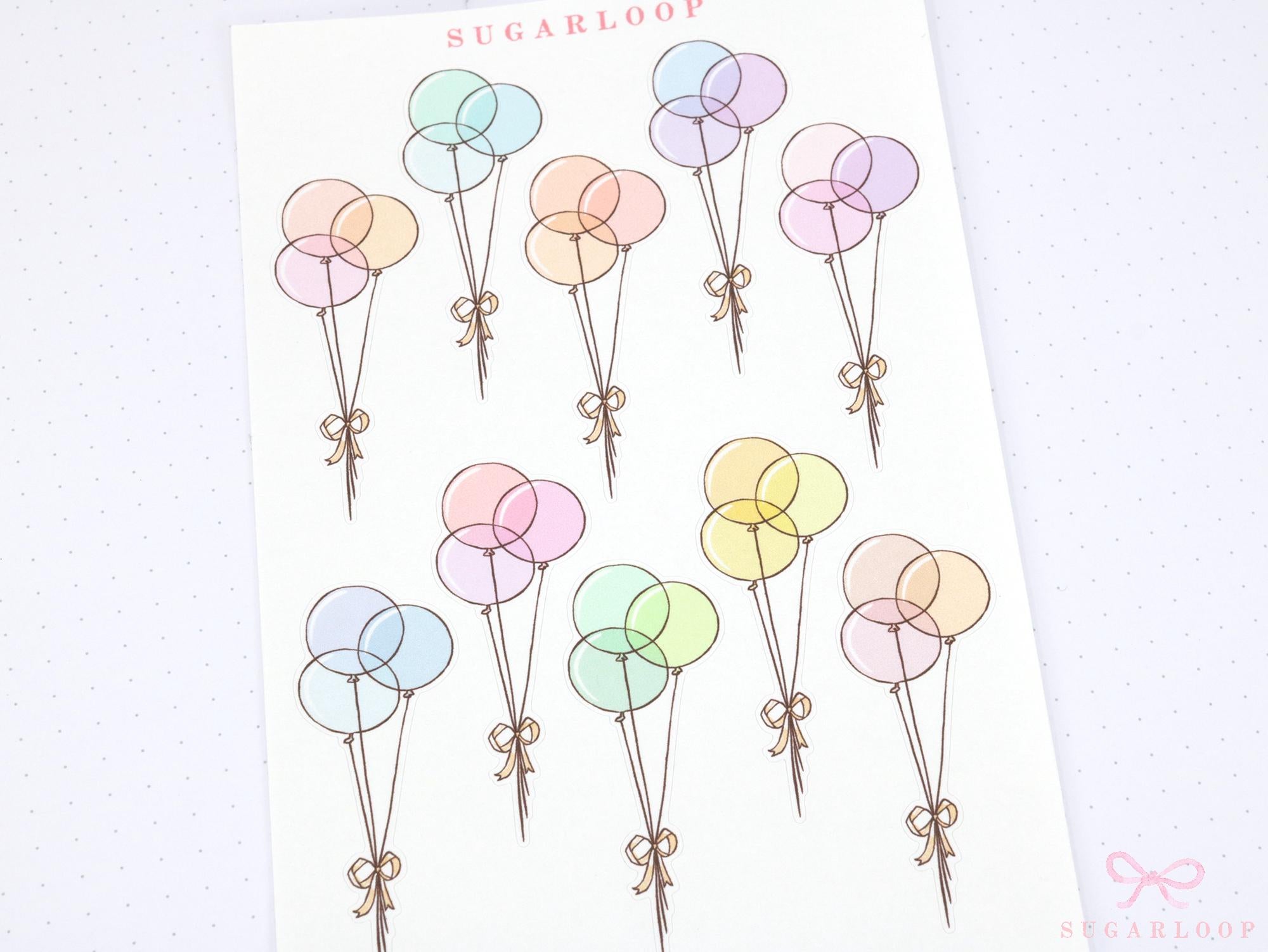 Birthday Balloon Sticker Sheet for Planners and Journals: Special Occasion Anniversary Wedding