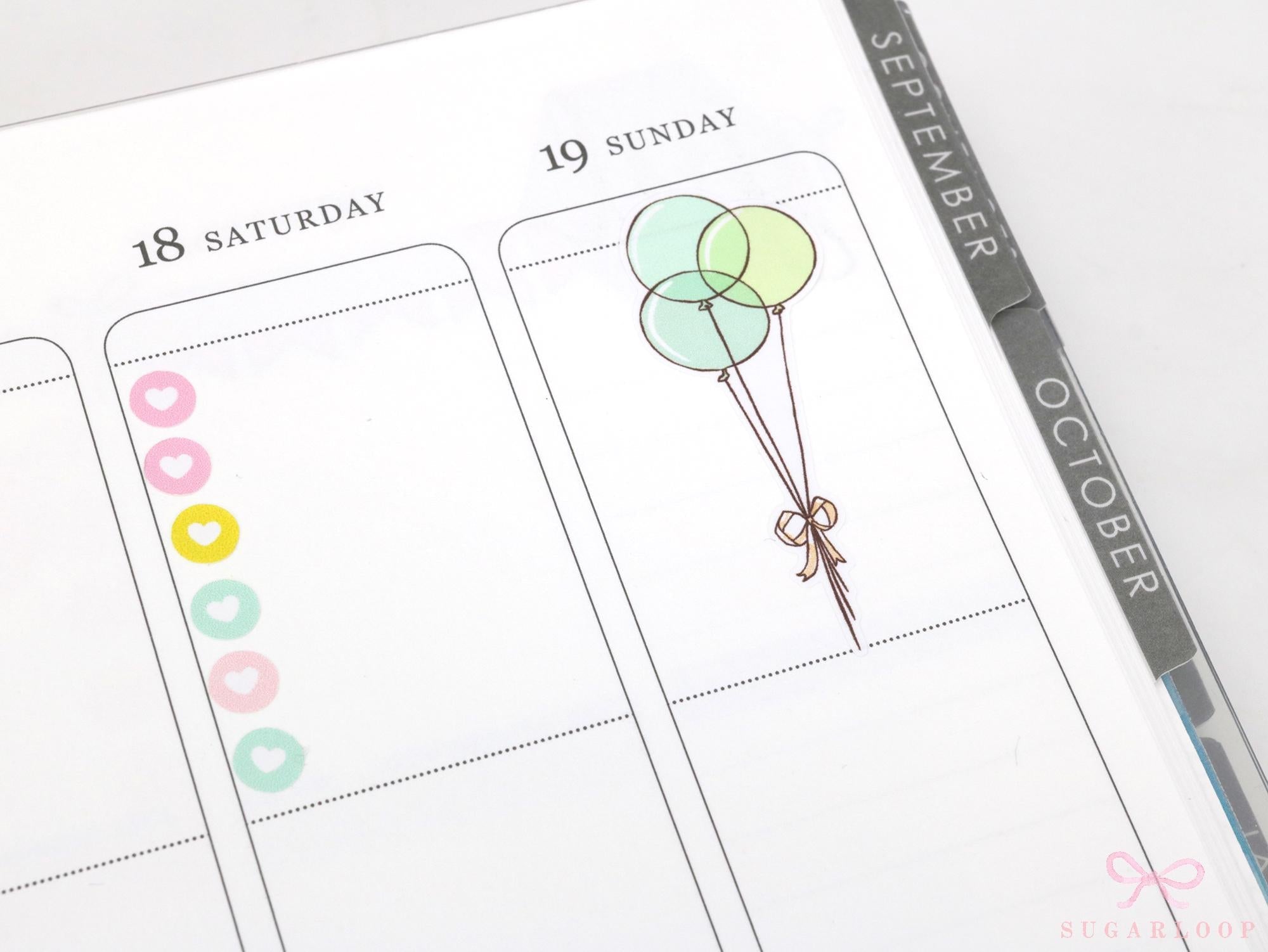 Birthday Balloon Sticker Sheet for Planners and Journals: Special Occasion Anniversary Wedding