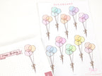 Birthday Balloon Sticker Sheet for Planners and Journals: Special Occasion Anniversary Wedding