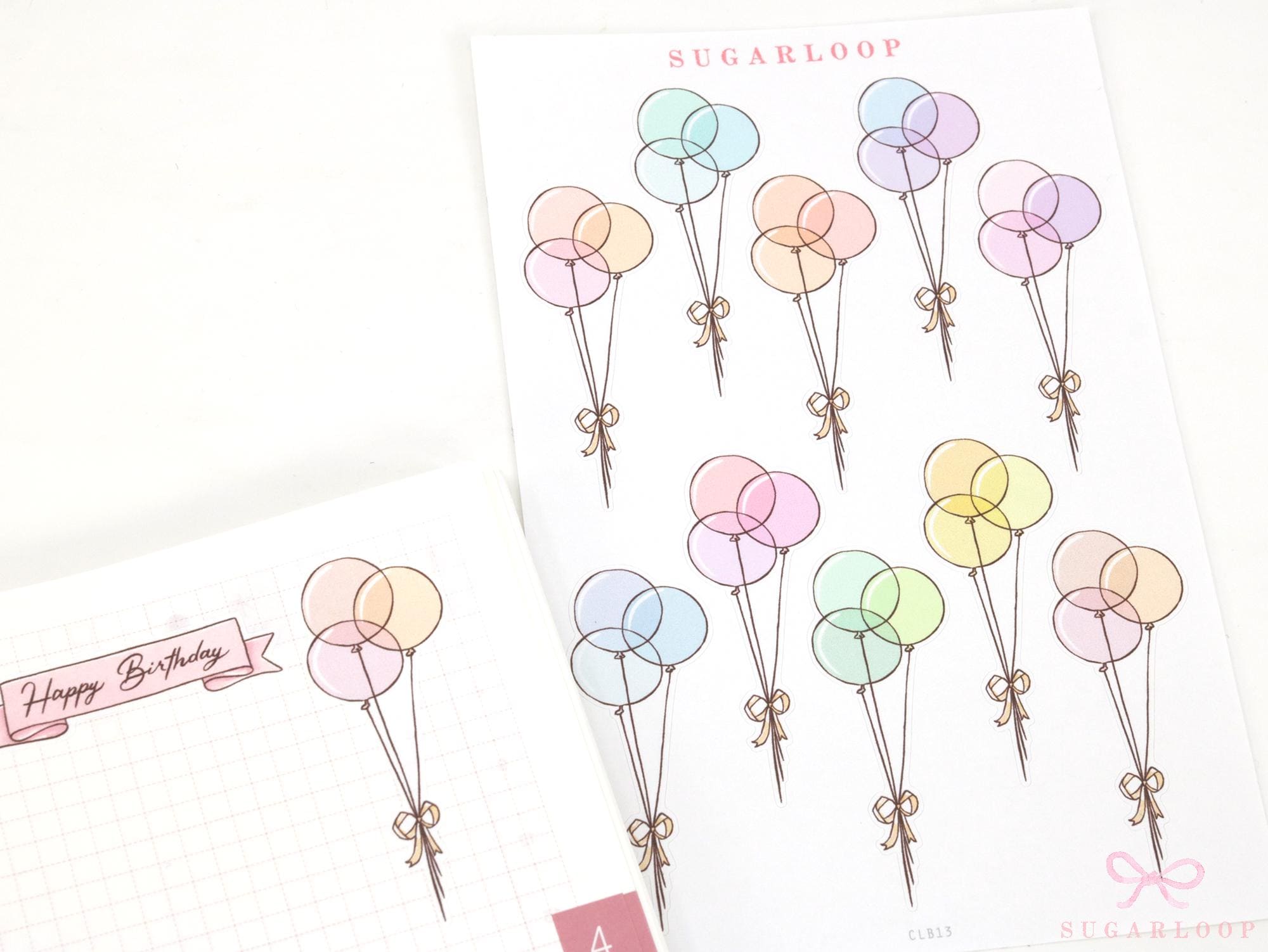Birthday Balloon Sticker Sheet for Planners and Journals: Special Occasion Anniversary Wedding