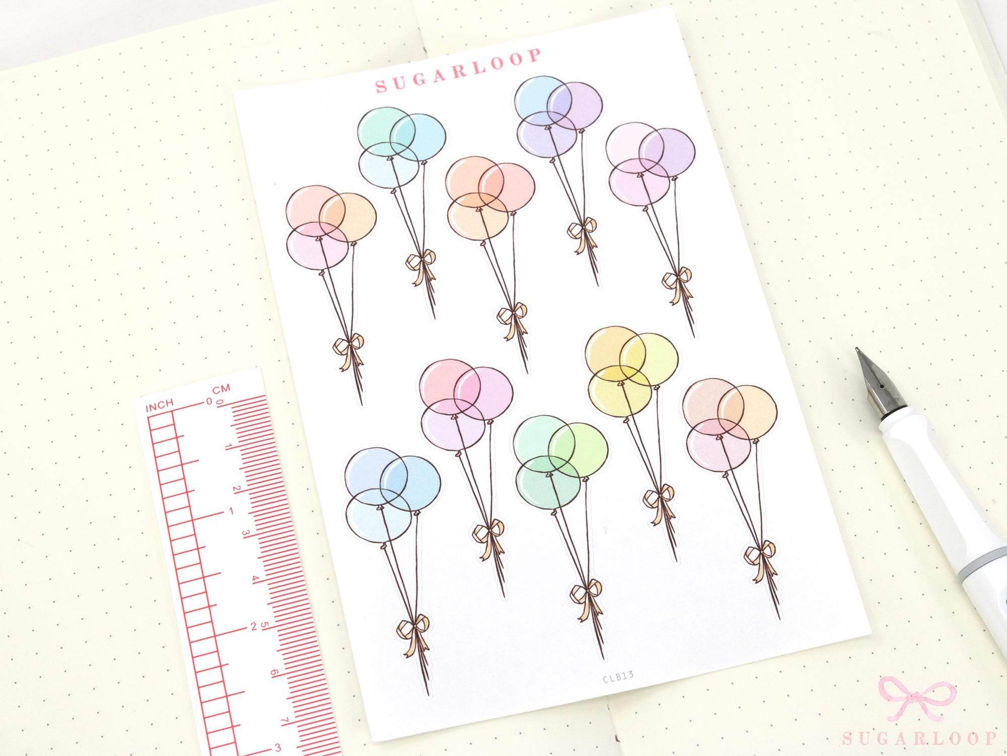 Birthday Balloon Sticker Sheet for Planners and Journals: Special Occasion Anniversary Wedding