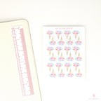 Watercolor Balloon Bunch Birthday Celebration Bujo Planner Stickers