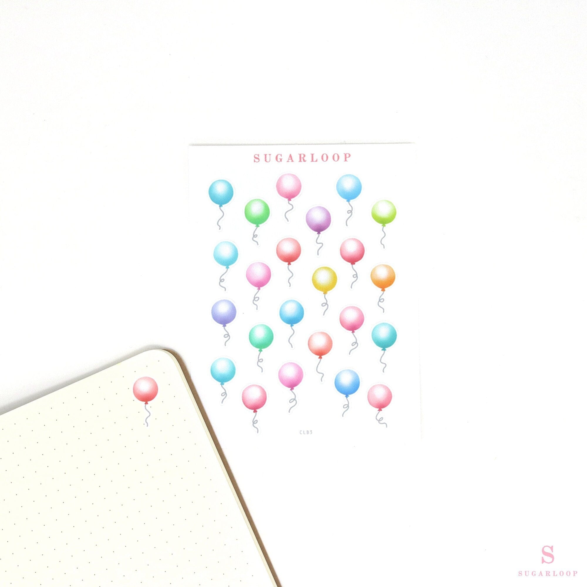 Cute Balloon Planner and Journal Stickers: Watercolor Frosted