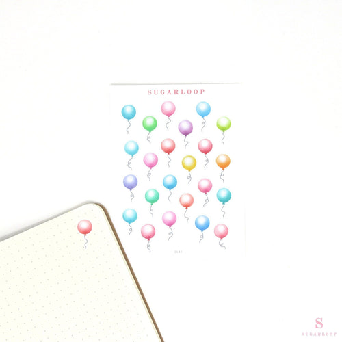Cute Balloon Planner and Journal Stickers: Watercolor Frosted