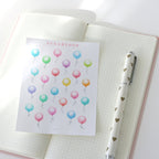 Cute Balloon Planner and Journal Stickers: Watercolor Frosted
