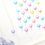 Cute Balloon Planner and Journal Stickers: Watercolor Frosted