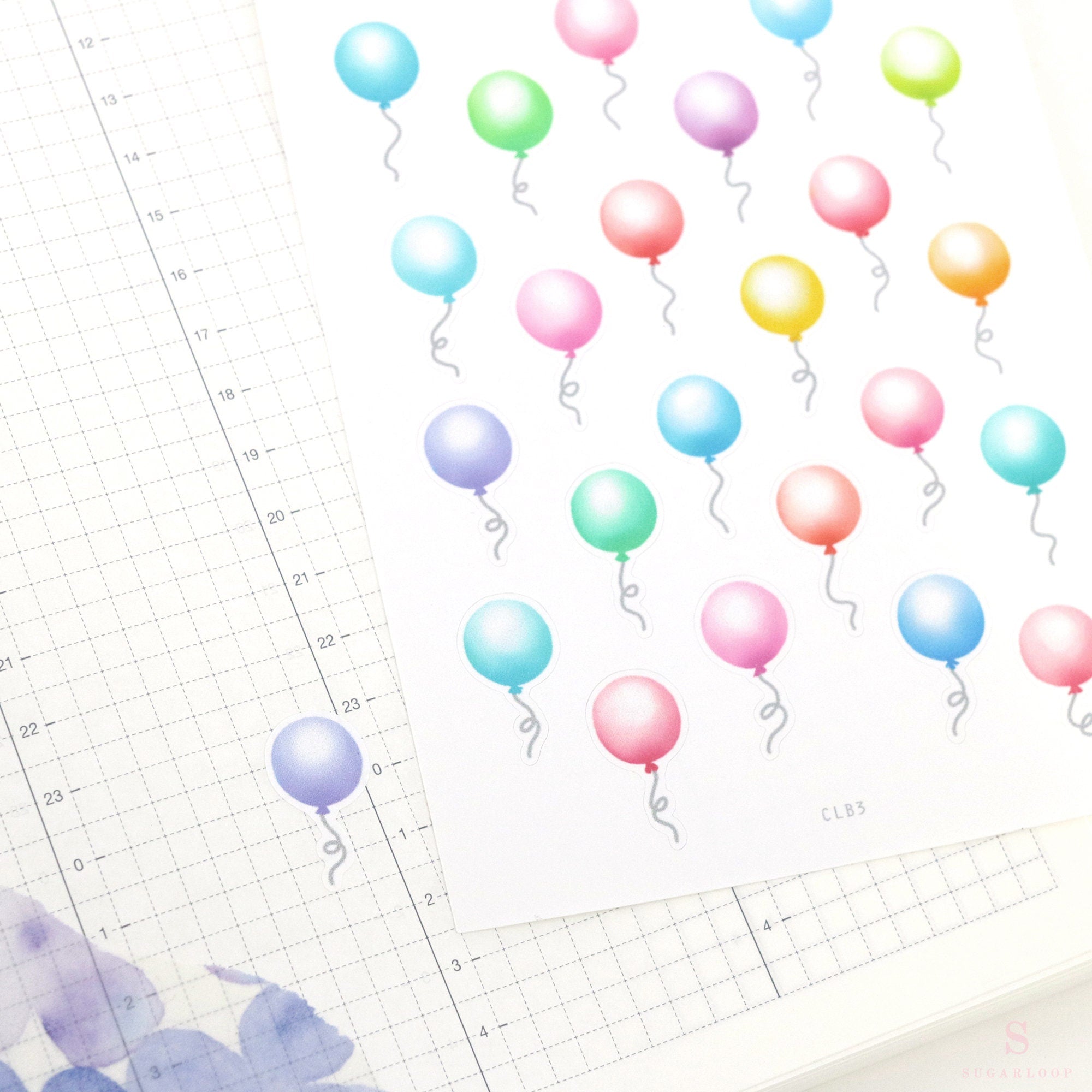 Cute Balloon Planner and Journal Stickers: Watercolor Frosted
