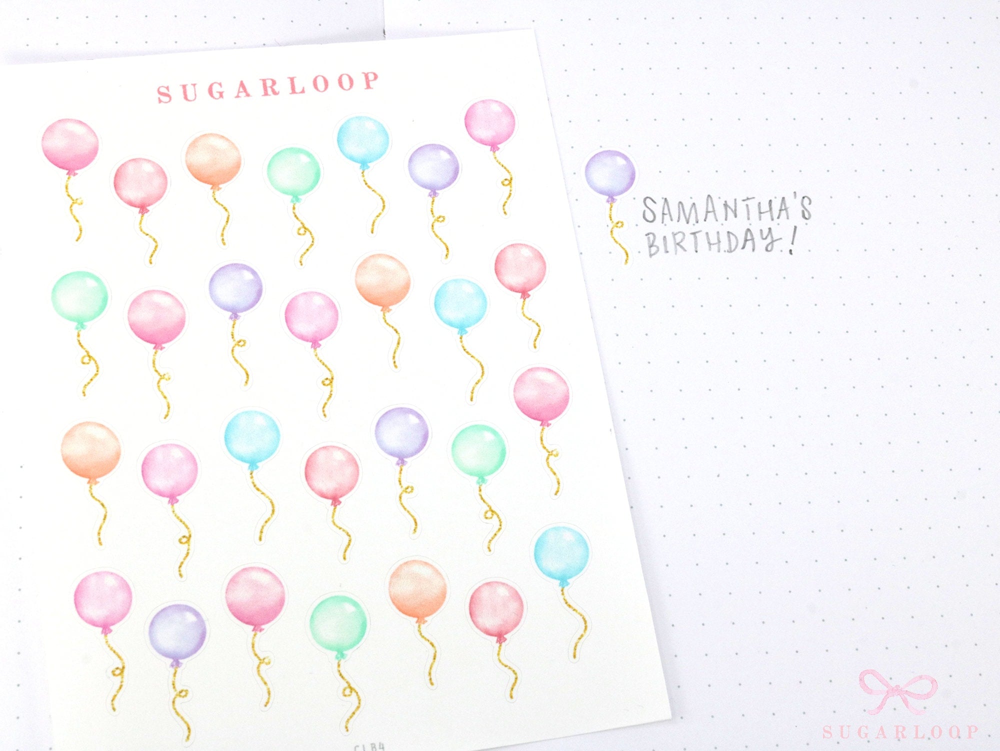 Cute Watercolor Balloons Reminder Stickers
