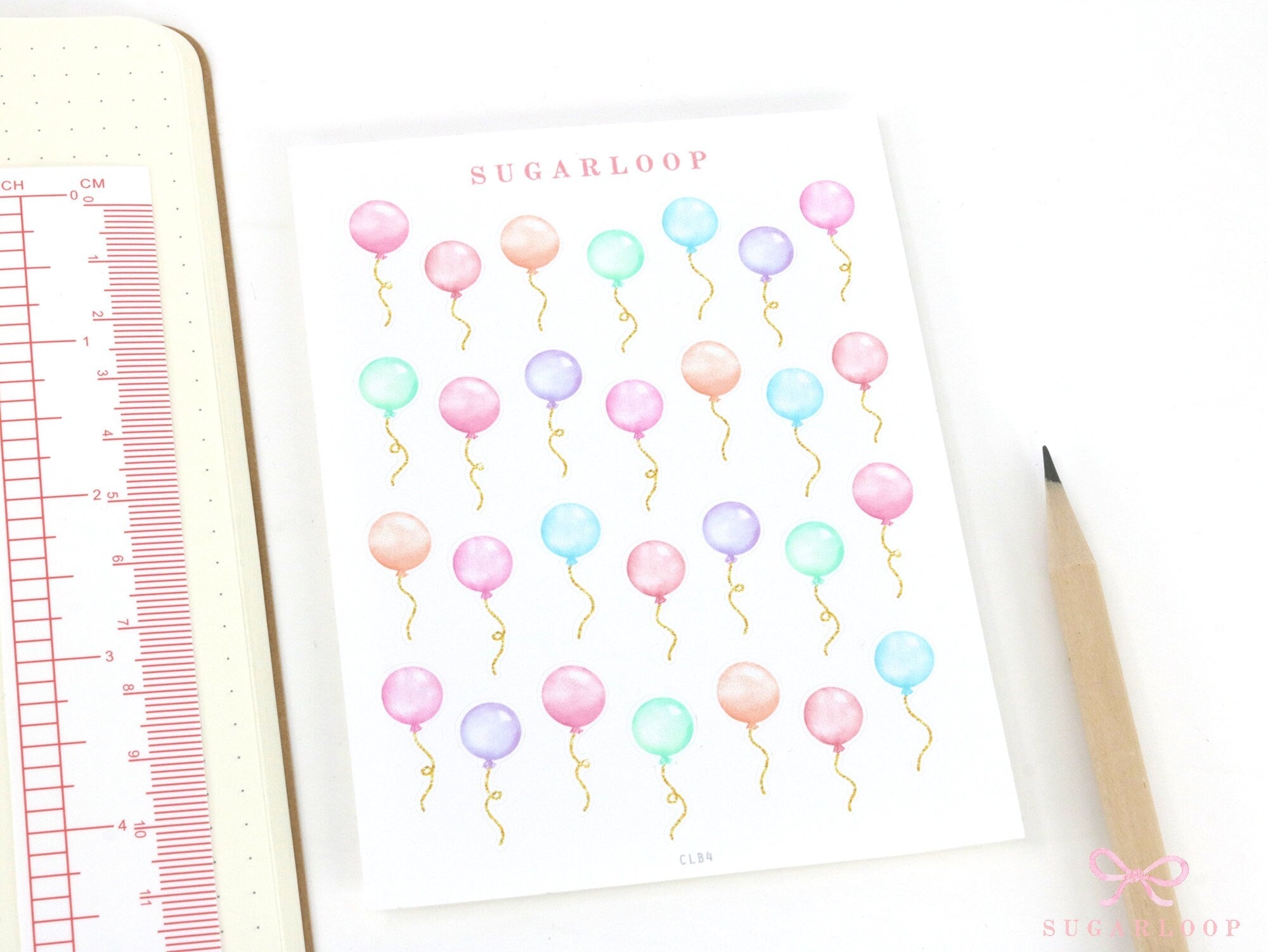 Cute Watercolor Balloons Reminder Stickers