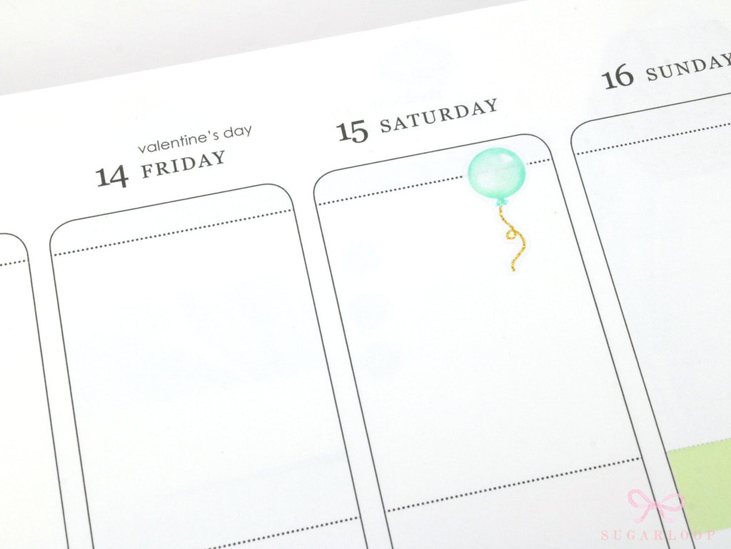 Cute Watercolor Balloons Reminder Stickers