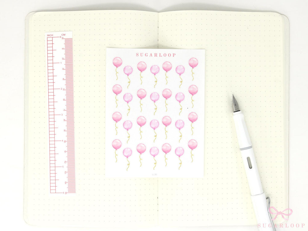 Cute Watercolor Balloons Reminder Stickers for Planners
