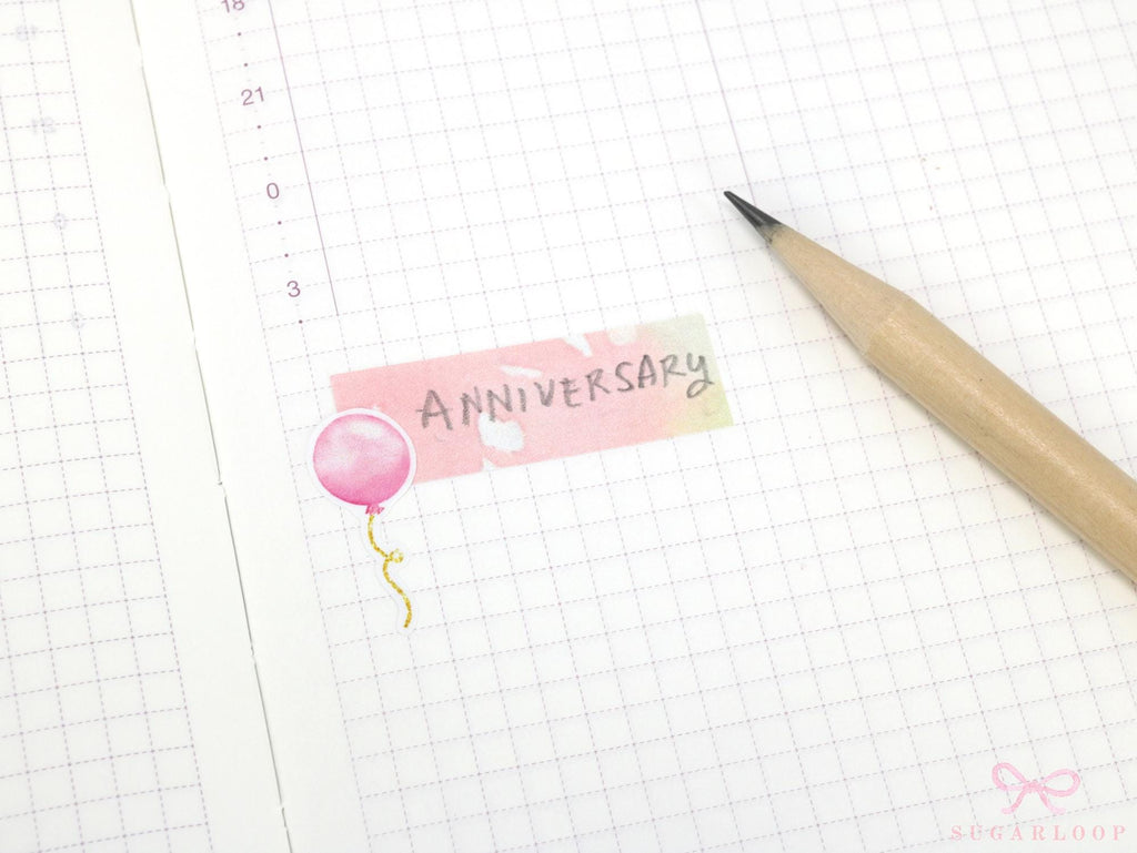 Cute Watercolor Balloons Reminder Stickers for Planners