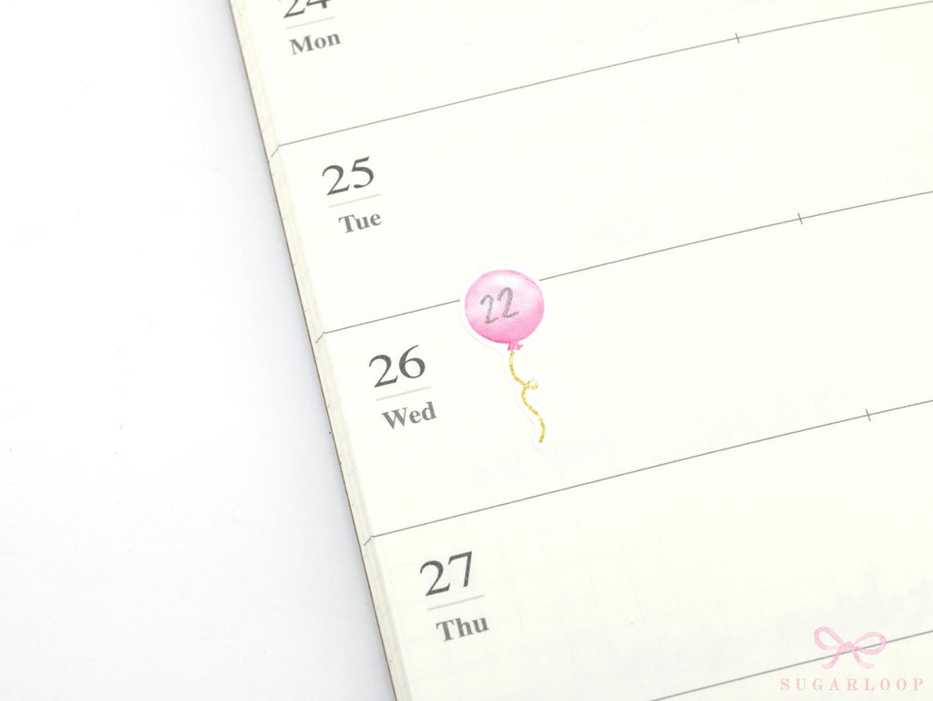 Cute Watercolor Balloons Reminder Stickers for Planners
