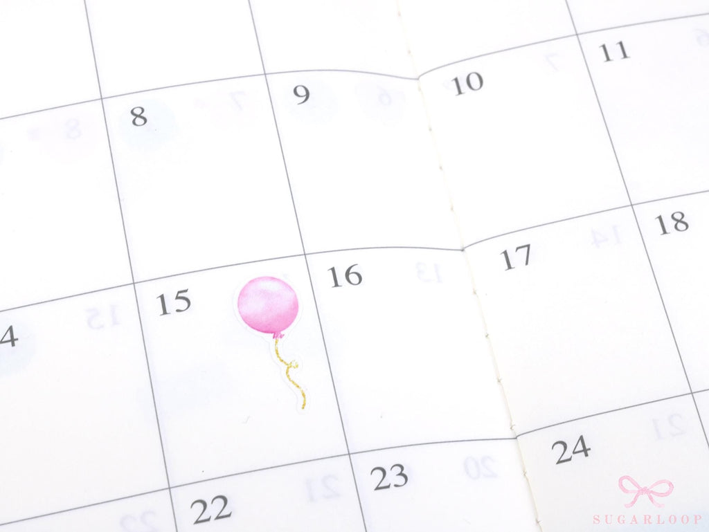 Cute Watercolor Balloons Reminder Stickers for Planners