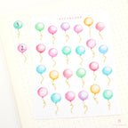 Cute Balloon Planner and Journal Stickers: Faux Glittery Strings