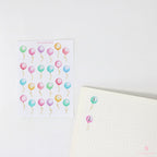 Cute Balloon Planner and Journal Stickers: Faux Glittery Strings