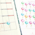 Cute Balloon Planner and Journal Stickers: Faux Glittery Strings