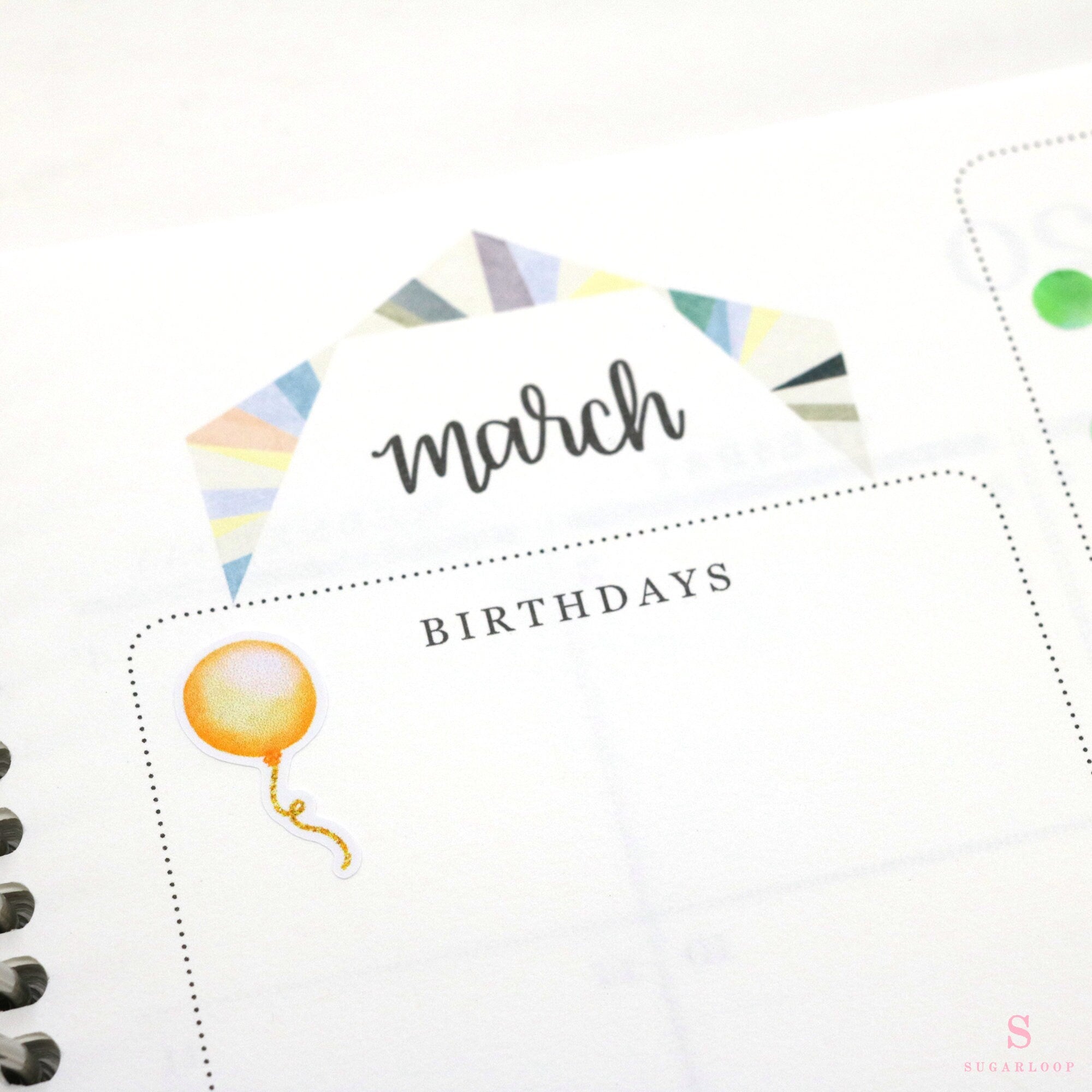 Cute Balloon Planner and Journal Stickers: Faux Glittery Strings