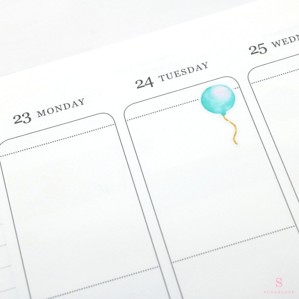 Cute Balloon Planner and Journal Stickers: Faux Glittery Strings