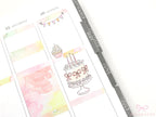Birthday Planner Stickers with Cake, Balloons, Gifts, Bunting