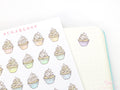 Cute Birthday Cupcakes Reminder Stickers for Planners