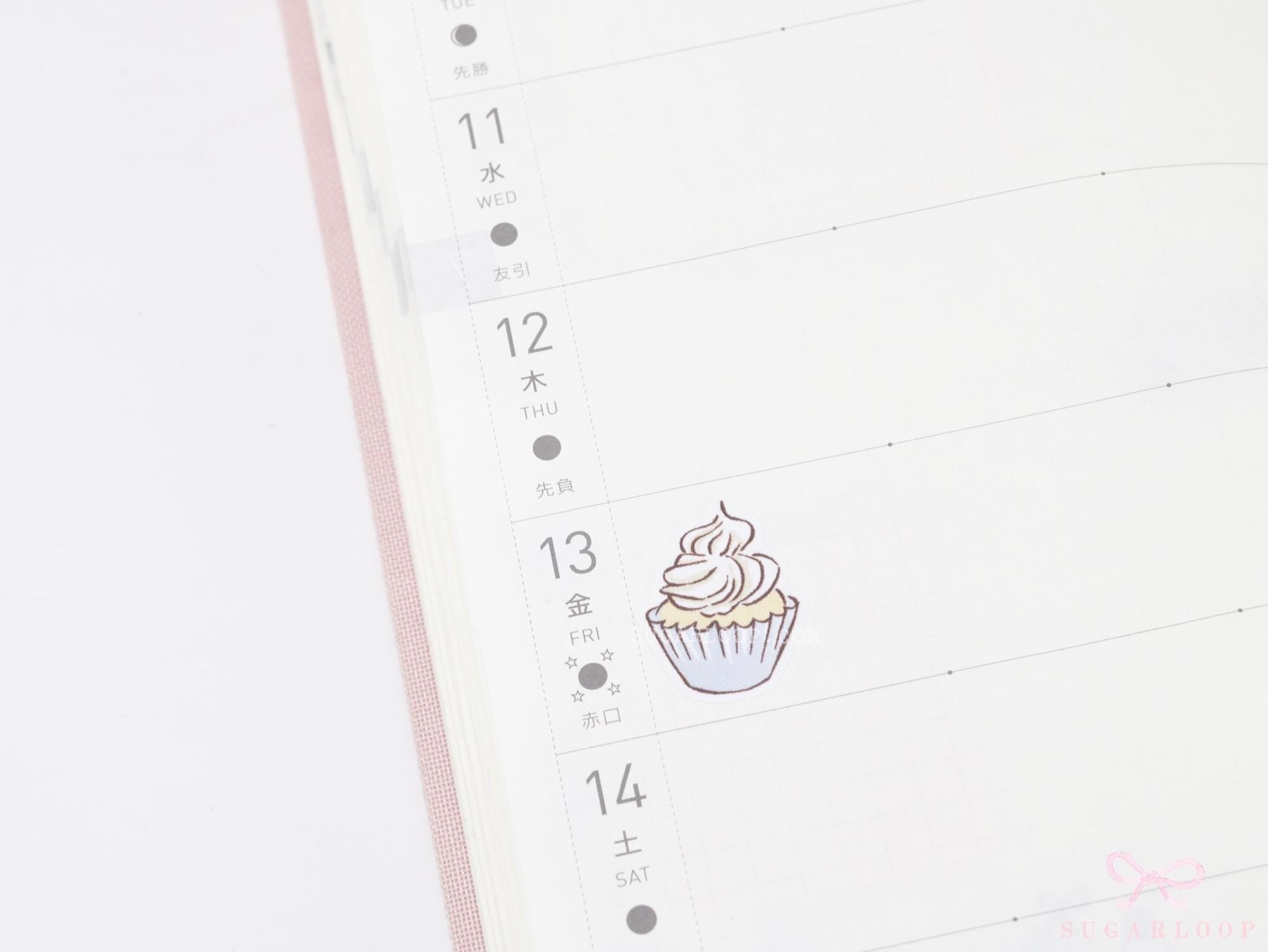 Cute Birthday Cupcakes Reminder Stickers for Planners
