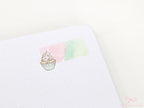Cute Birthday Cupcakes Reminder Stickers for Planners