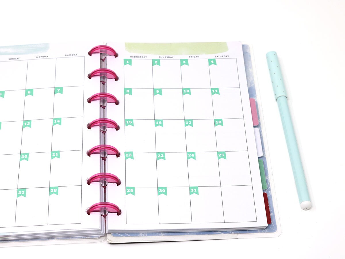 Colorful Mini Date Flag Planner and Journal Stickers: 0.25 in (6 mm)