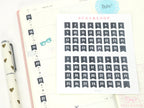 Ink Wash Date Flag Planner & Journal Stickers: 0.25 in (6 mm)-0.5 in (10mm)