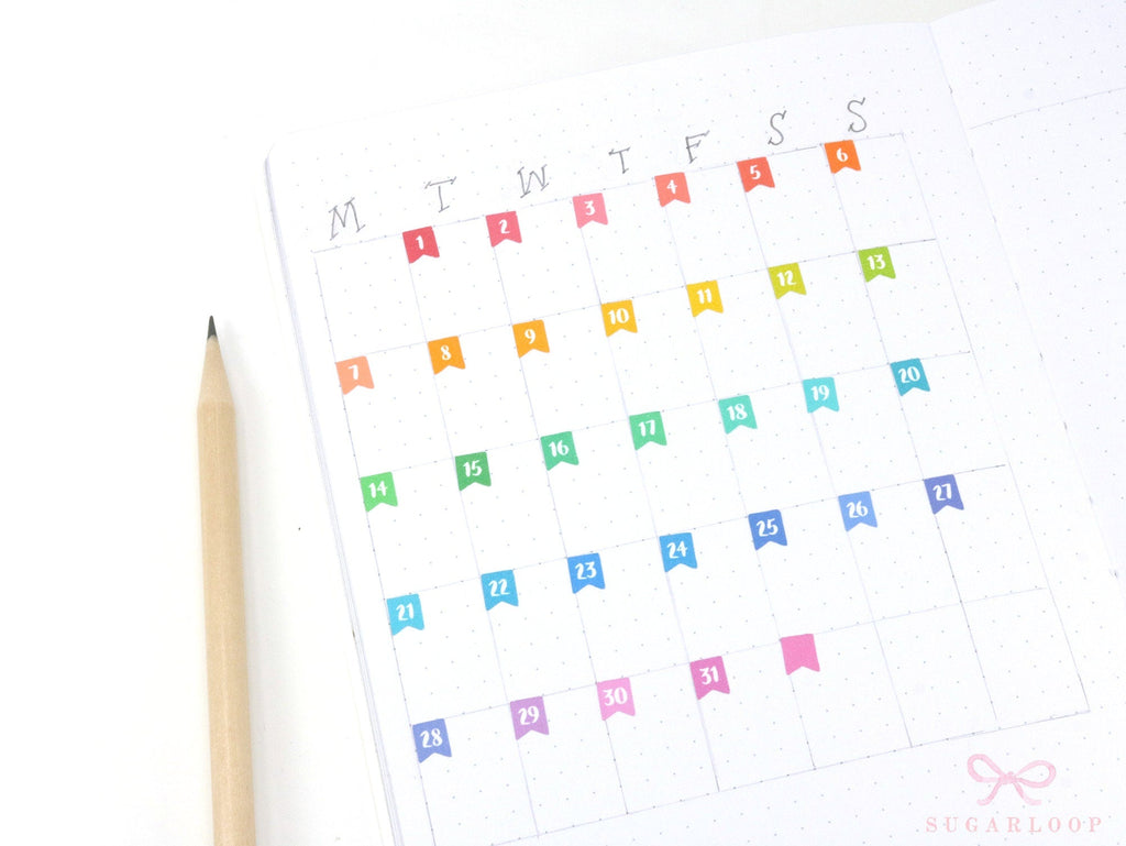 Date Flag Planner Stickers