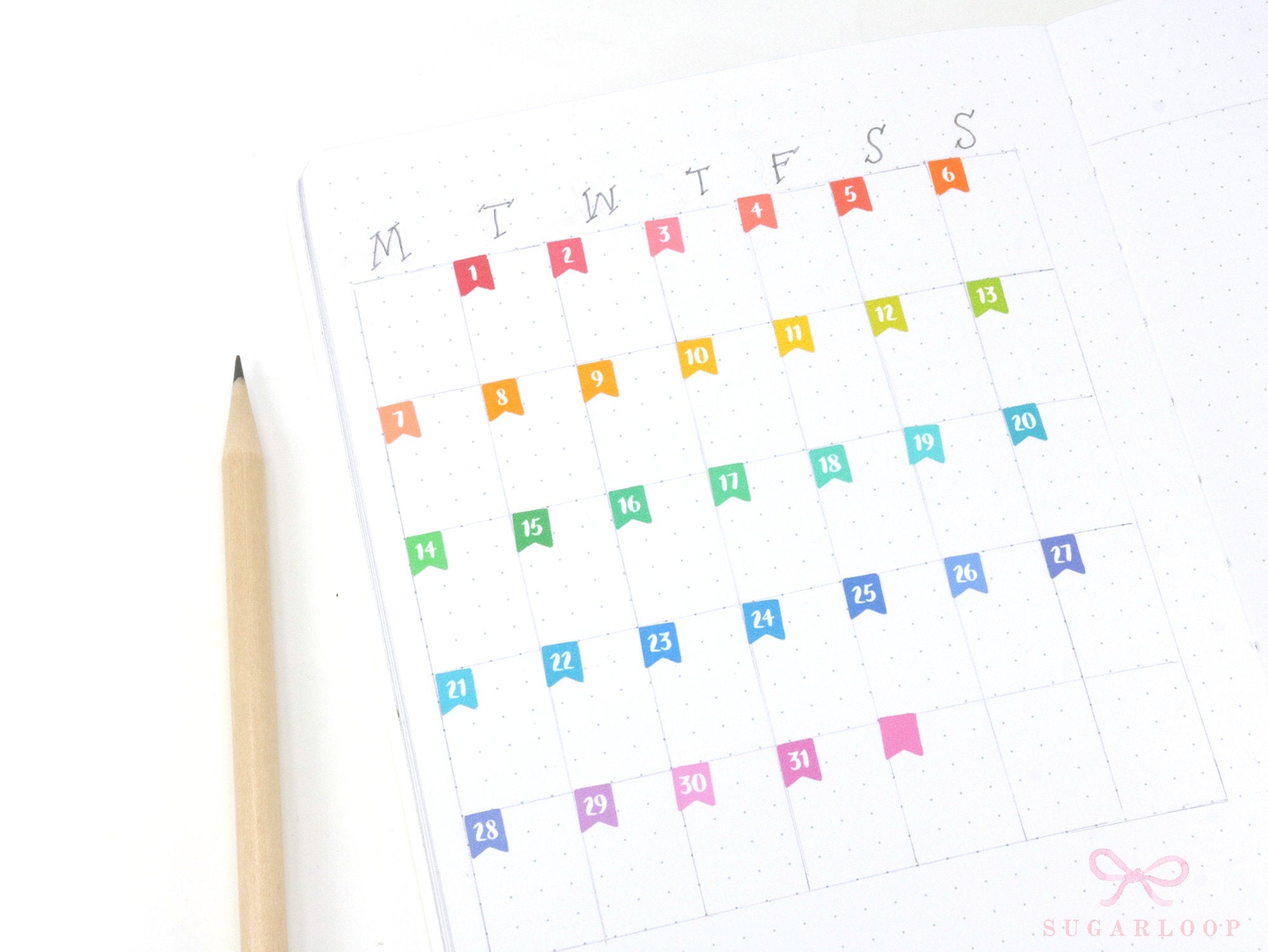 Date Flag Planner Stickers