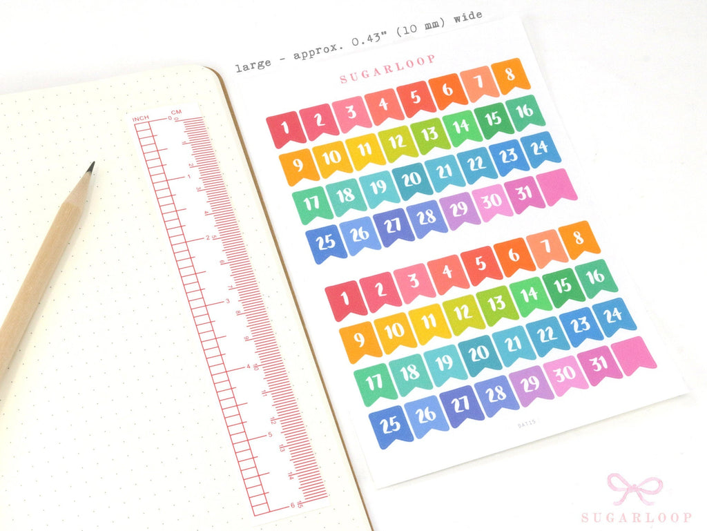 Date Flag Planner Stickers
