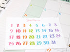 Multicolor Handlettered Date Bujo Planner Stickers: Various Sizes
