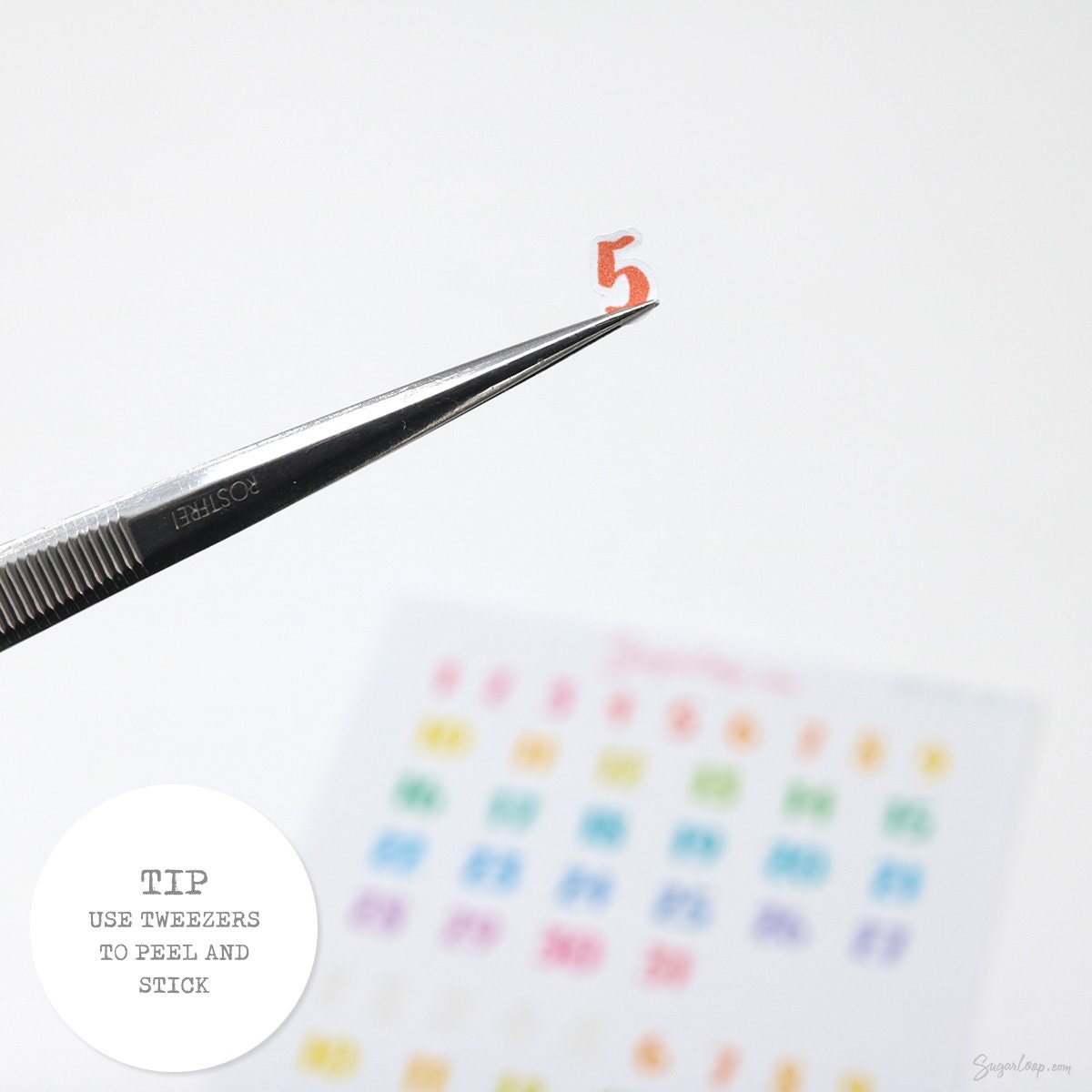 Multicolor Handlettered Date Bujo Planner Stickers: Various Sizes