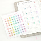 Pastel Mini Date Dot Bujo Planner Stickers: 0.25 in (6 mm)