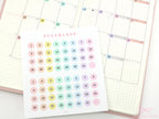 Pastel Mini Date Dot Bujo Planner Stickers: 0.25 in (6 mm)