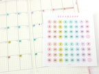Pastel Mini Date Dot Bujo Planner Stickers: 0.25 in (6 mm)