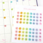 Multicolor Mini Date Dot Bujo Planner Stickers: 0.25in (6 mm)