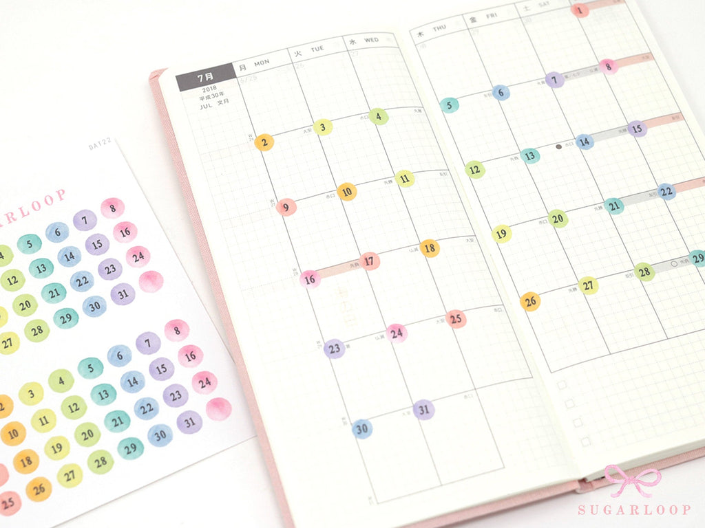 Multicolor Mini Date Dot Bujo Planner Stickers: 0.25in (6 mm)