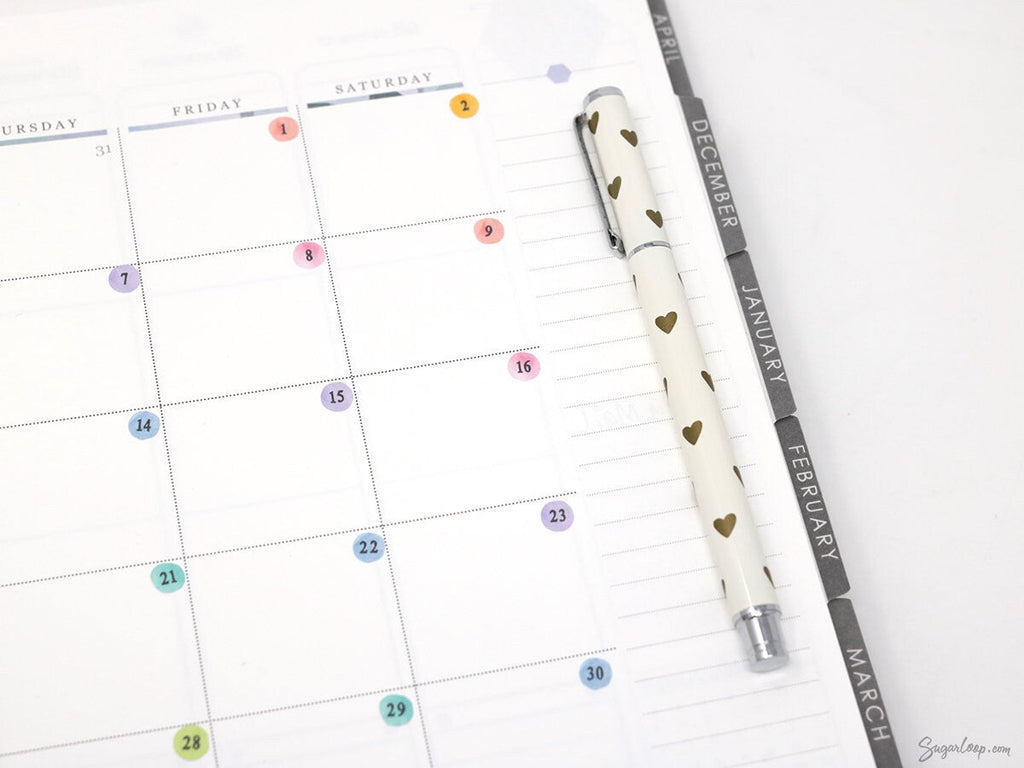 Multicolor Mini Date Dot Bujo Planner Stickers: 0.25in (6 mm)