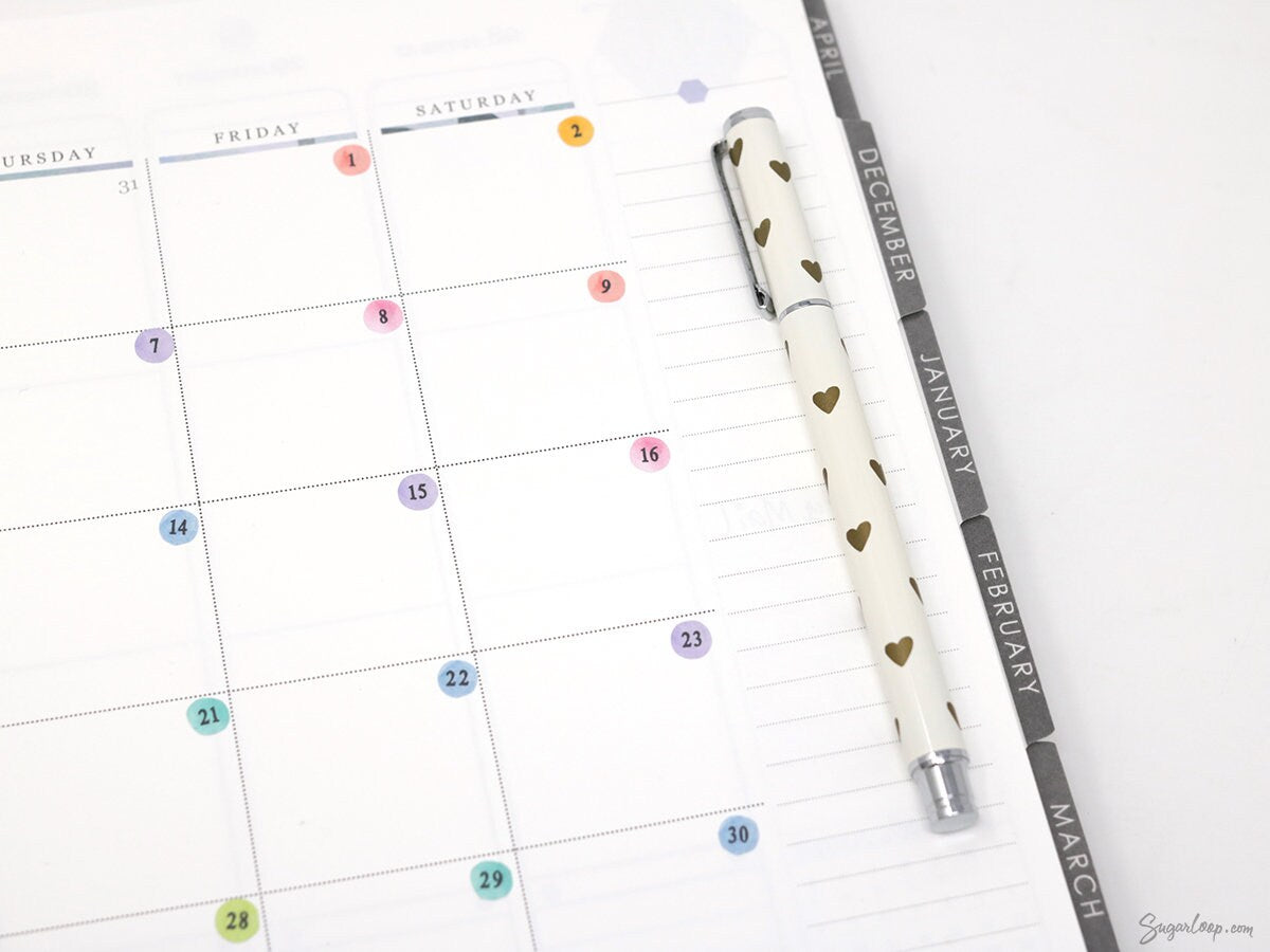 Multicolor Mini Date Dot Bujo Planner Stickers: 0.25in (6 mm)