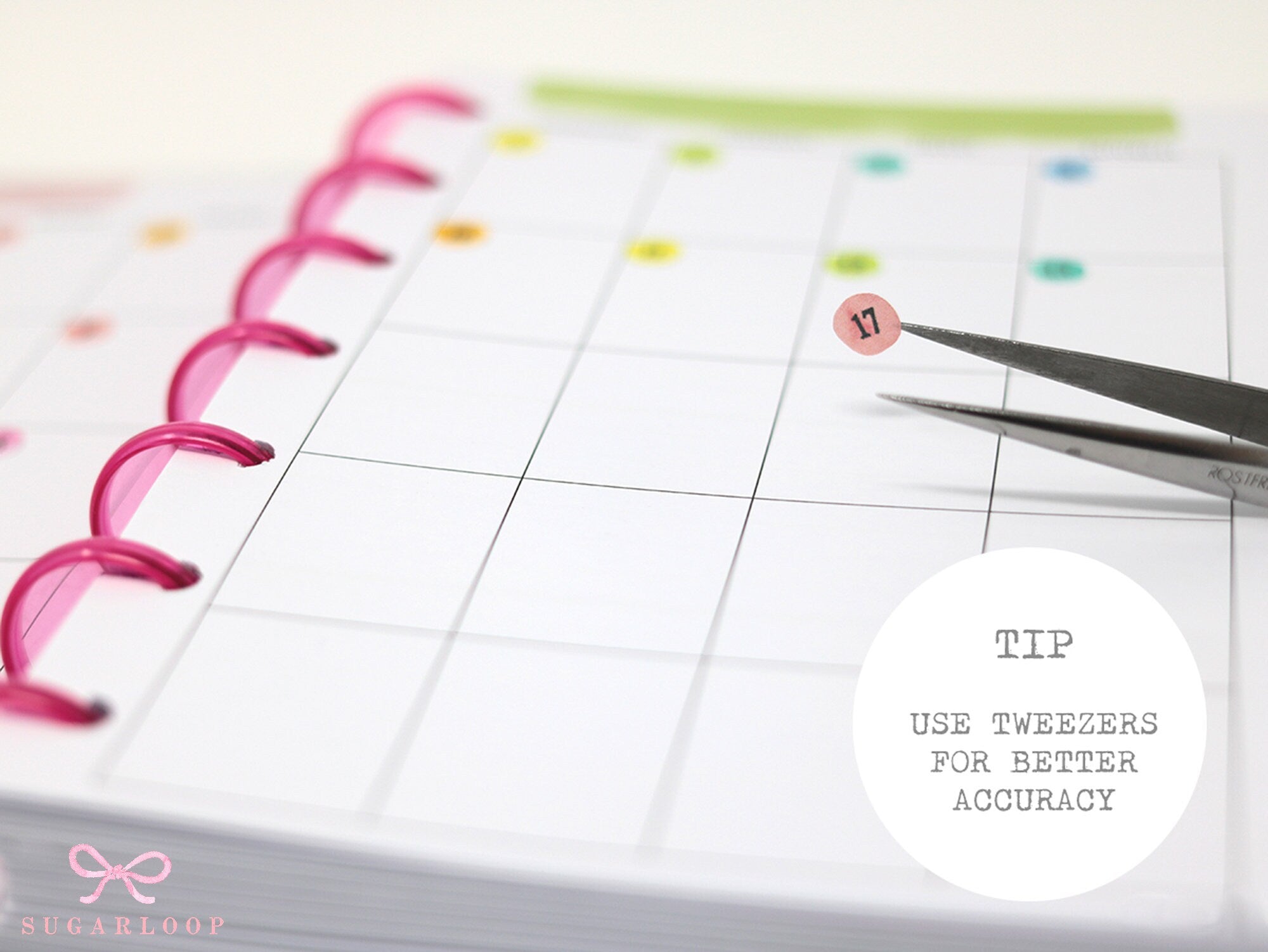 Multicolor Mini Date Dot Bujo Planner Stickers: 0.25in (6 mm)