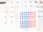 Watercolor Wash Mini Date Dot Bujo Planner Stickers: 0.25 in (6 mm)