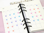 Watercolor Wash Mini Date Dot Bujo Planner Stickers: 0.25 in (6 mm)