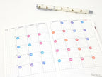 Watercolor Wash Mini Date Dot Bujo Planner Stickers: 0.25 in (6 mm)