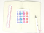 Watercolor Wash Mini Date Dot Bujo Planner Stickers: 0.25 in (6 mm)