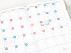 Watercolor Wash Mini Date Dot Bujo Planner Stickers: 0.25 in (6 mm)